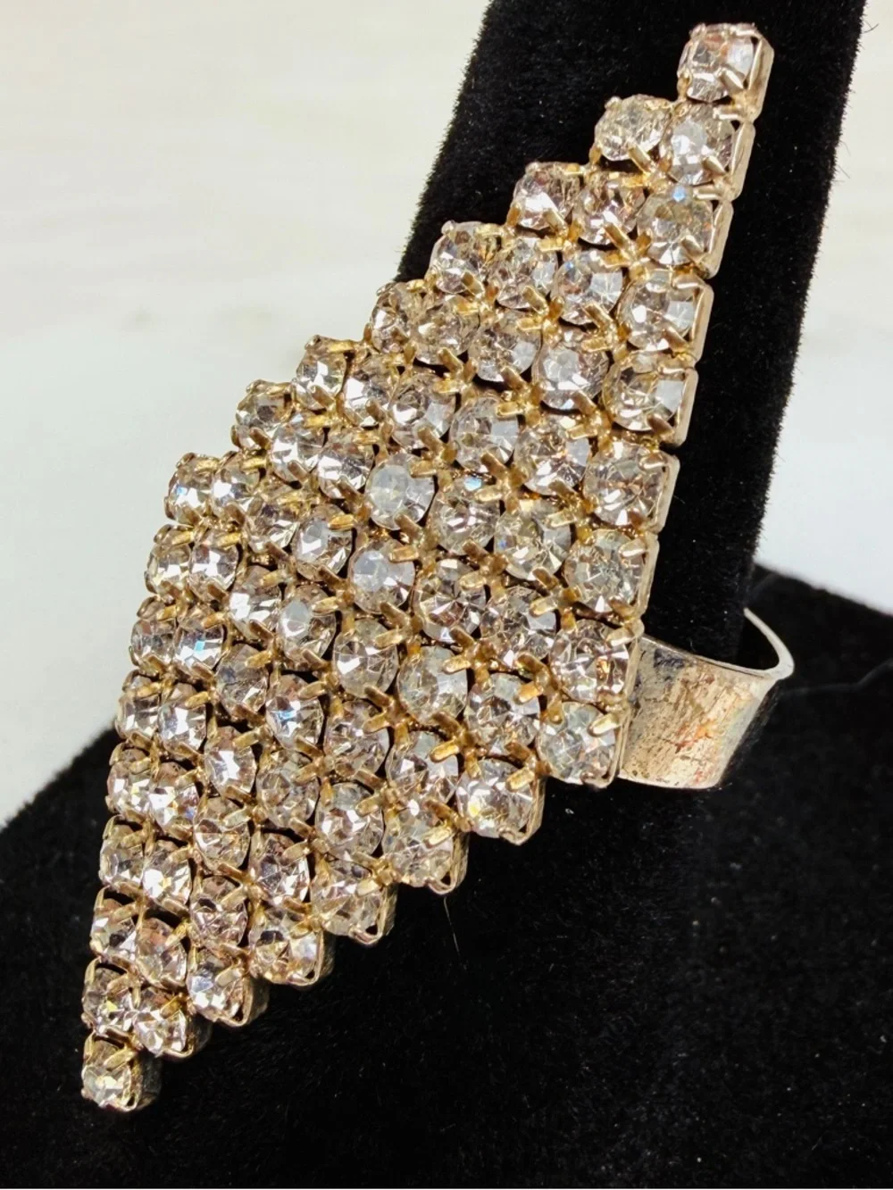 Sparkling Rhinestone 7.5 adjustable Statement Ring